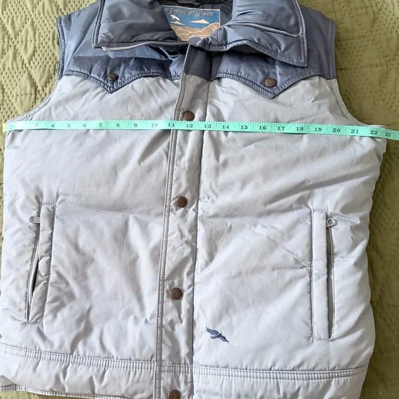VINTAGE Powder Gear Western Yoke Down Puffer Vest Blue - Picture 7 of 8